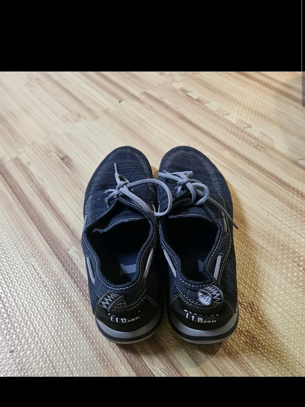 LL Bean Men's Summer Sneaker Boat Shoes Blue Knit Lace Up Size 11.5 M 503524